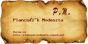 Plancsák Modeszta névjegykártya